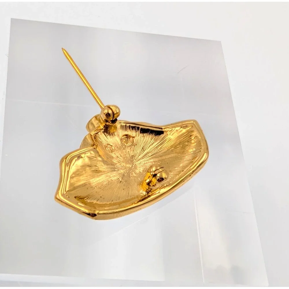 VTG Swarovski Cruise Ship Boat‎ Pin Brooch Pave Gold Tone Nautical Ocean Liner